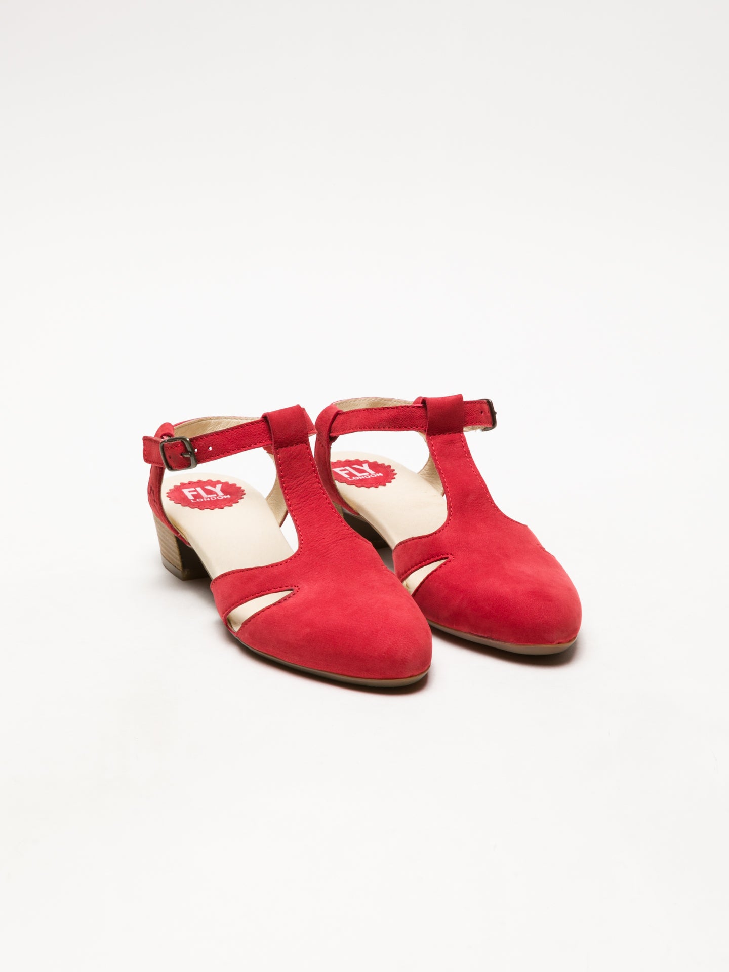 Fly London Red T-Strap Sandals
